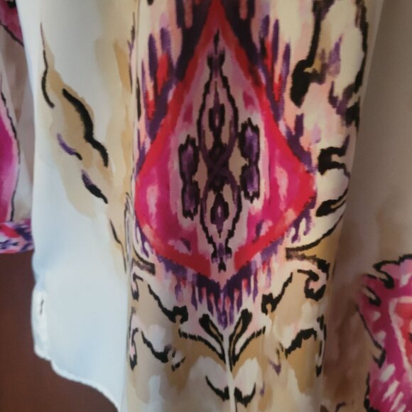 Chicos Womens Size 2 Multicolor Abstract Print Button-Front Blouse Large - Picture 3 of 8